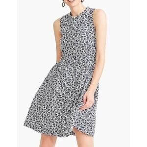 J.crew linen button down fit flare dress womens 6 pockets coastal preppy cottage